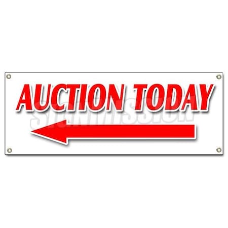 Signmission AUCTION TODAY WITH LEFT ARROW BANNER SIGN antiques jewelry estate B-Auction Today Left Arrow